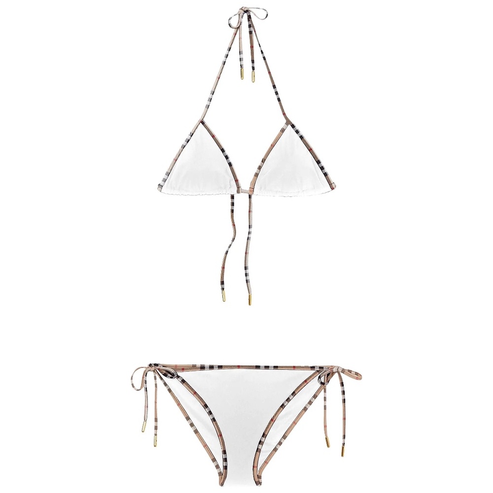 Burberry Mata Check-Trim Triangle Bikini Set